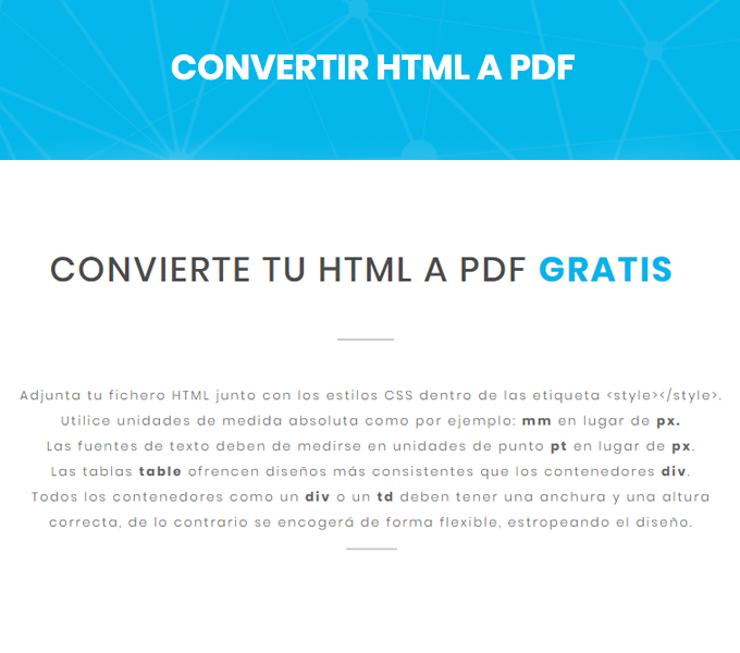 Convierte tu HTML en PDF Gratis